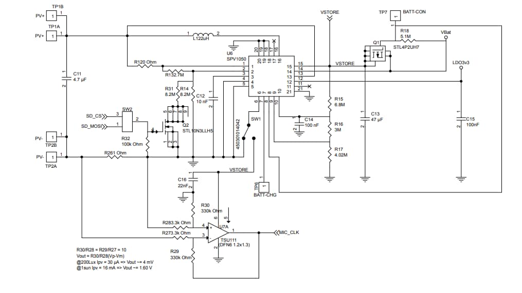回路図 - STMicroelectronics STEVAL-GPT001V1薄膜ソーラー・スマート・ウォッチ
